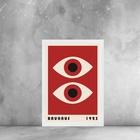 Quadro Arte Moderna Bauhaus - Olhos Vermelhos 24x18cm - Com V