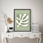 Quadro Arte Moderna Matisse Verde 24x18cm Moldura Branca