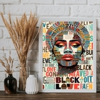 Quadro Arte Mulher - Black Love 33x24cm Moldura Preta