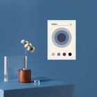 Quadro Arte Olho Bauhaus Tons De Azul 24x18cm - Com Vidro Mol