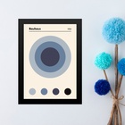 Quadro Arte Olho Bauhaus Tons De Azul 45x34cm Moldura Preta