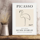Quadro Arte Picasso - Flamingo 45x34cm - Com Vidro Moldura Pr