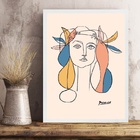 Quadro Arte Picasso - Mulher Colorida 24x18cm - Com Vidro Mol