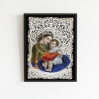 Quadro Arte Sacra Maria E Menino Jesus 24x18cm Moldura:madeir