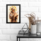Quadro Arte Sacra Moderna São Francisco 45x34cm Moldura Preta