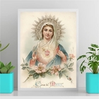 Quadro Arte Sacra Sagrado Coração De Maria Vintage 24x18cm Mo
