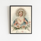 Quadro Arte Sacra Sagrado Coração De Maria Vintage 45x34cm Mo