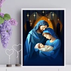 Quadro Arte Sagrada Família Moderna 45x34cm - Com Vidro Moldu