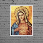 Quadro Arte Sagrado Coração De Maria 24x18cm Moldura:madeira