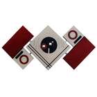 Quadro Artesanal Abstrato Losango 65x125cm Vermelho Uniart