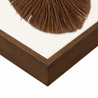 Quadro Decorativo Artesanal Arte Manual Folha com Moldura Amadeirada com Vidro 100x100cm