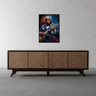 Quadro Artístico Bb King- Blues 33x24cm Moldura:madeira Branca