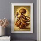 Quadro Artístico Orixá Obaluaê - 60x48cm Moldura Branca