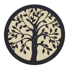 Quadro Árvore da Vida Preto com Vidro 30x30cm Arte Própria