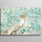 Quadro Árvore De Flores Verde - 1 Tela