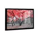 Quadro Árvores Branco E Vermelho