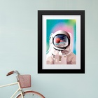 Quadro Astronauta Candy Color- 60x48cm Moldura Branca