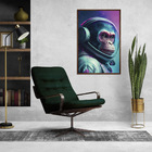 Quadro Astronauta Macaco Moldura Cx Alta 100x66cm - Moldura M
