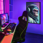 Quadro Astronauta Macaco Moldura Cx Alta 100x66cm - Moldura P