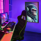 Quadro Astronauta Macaco Moldura Cx Alta 40x60cm - Moldura Ma