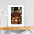 Quadro Atena Deusa - 60x48cm Moldura Branca