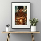 Quadro Atena Deusa - 60x48cm Moldura Branca