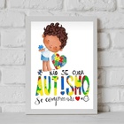 Quadro Autismo - Compreensão 45x34cm Moldura Branca