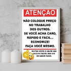 Quadro Aviso Para Clientes Sem Noção 45x34cm - Com Vidro Mold
