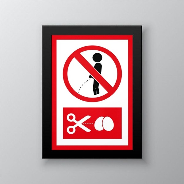 Quadro Aviso Proibido Fazer Xixi 24x18cm - Com Vidro Moldura Preta ...