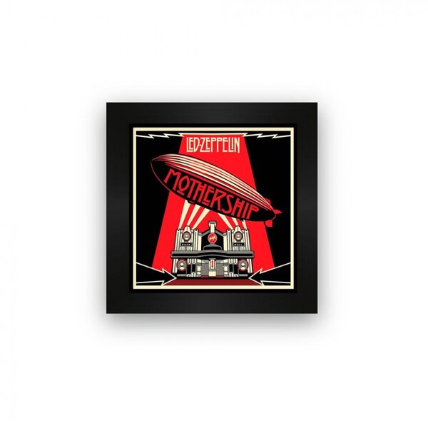 Quadro Azulejo Com Moldura Led Zeppelin Mothership