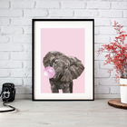 Quadro Baby Elefante Bubble Gum - 60x48cm Moldura:madeira Bra