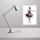 Quadro Bailarina Preta- Aquarela 33x24cm Moldura Preta