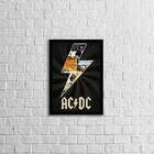 Quadro Banda Ac Dc 45x34cm - Com Vidro Moldura:madeira Branca