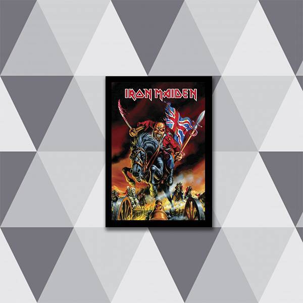 Quadro Banda Iron Maiden Eddie 33x24cm - Com Vidro Moldura:ma