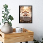 Quadro Banheiro Bezerro Tomando Banho 45x34cm - Com Vidro Mol