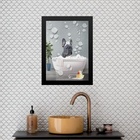 Quadro Banheiro Bulldog Francês Aquarela 33x24cm Moldura:made