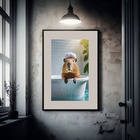 Quadro Banheiro Capivara - 60x48cm Moldura Preta