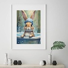 Quadro Banheiro Coelhinha - 60x48cm Moldura Preta