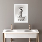 Quadro Banheiro Coleção Animais - Boi 33x24cm Moldura:madeira