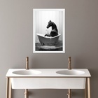 Quadro Banheiro Coleção Animais - Cavalo 24x18cm Moldura:made