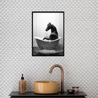 Quadro Banheiro Coleção Animais - Cavalo 24x18cm Moldura:made