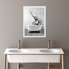 Quadro Banheiro Coleção Animais - Elefante 33x24cm - Com Vidr
