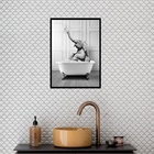 Quadro Banheiro Coleção Animais - Elefante 45x34cm - Com Vidr