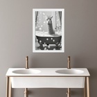 Quadro Banheiro Coleção Animais - Lhama 24x18cm - Com Vidro M
