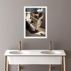 Quadro Banheiro Coleção Animais - Morcego 33x24cm - Com Vidro