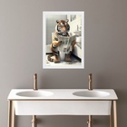 Quadro Banheiro Coleção Animais - Tigre 45x34cm - Com Vidro M