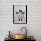 Quadro Banheiro Coleção Animais - Urso 24x18cm - Com Vidro Mo