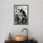 Quadro Banheiro Coleção Animais - Vaca 24x18cm - Com Vidro Mo