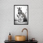 Quadro Banheiro Coleção Animais - Zebra 24x18cm Moldura:madei