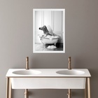 Quadro Banheiro Coleção Animais - Zebrinha 45x34cm - Com Vidr